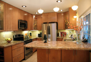 modern and remodeled kitchen in a luxury home