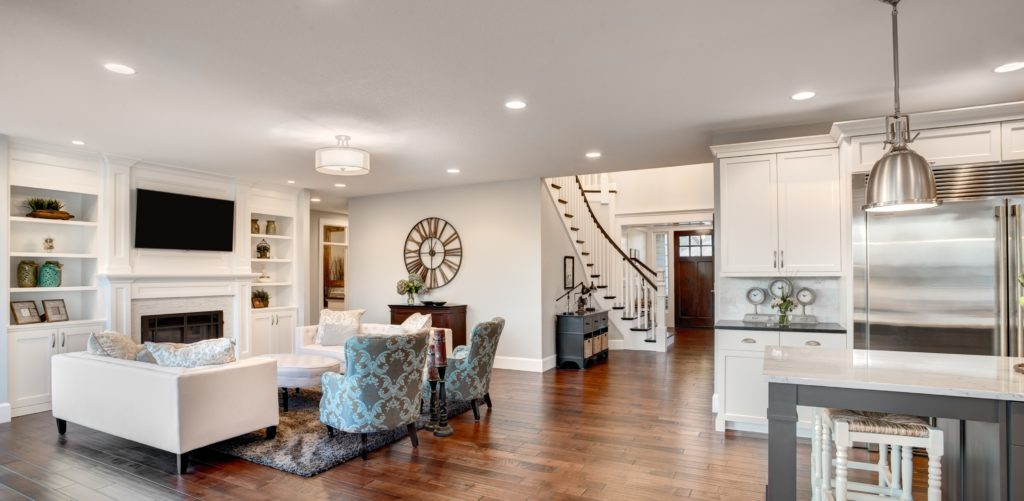 a beautiful living room after home renovation